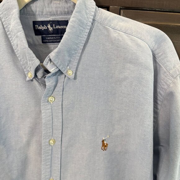 Ralph Lauren Yarmouth Men’s Oxford Button Down Large 16.5/35 Shirt Blue Classic - Picture 1 of 7